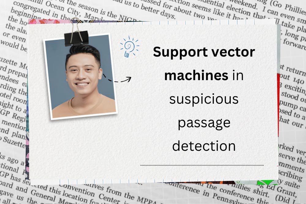 Support vector machines in suspicious passage detection